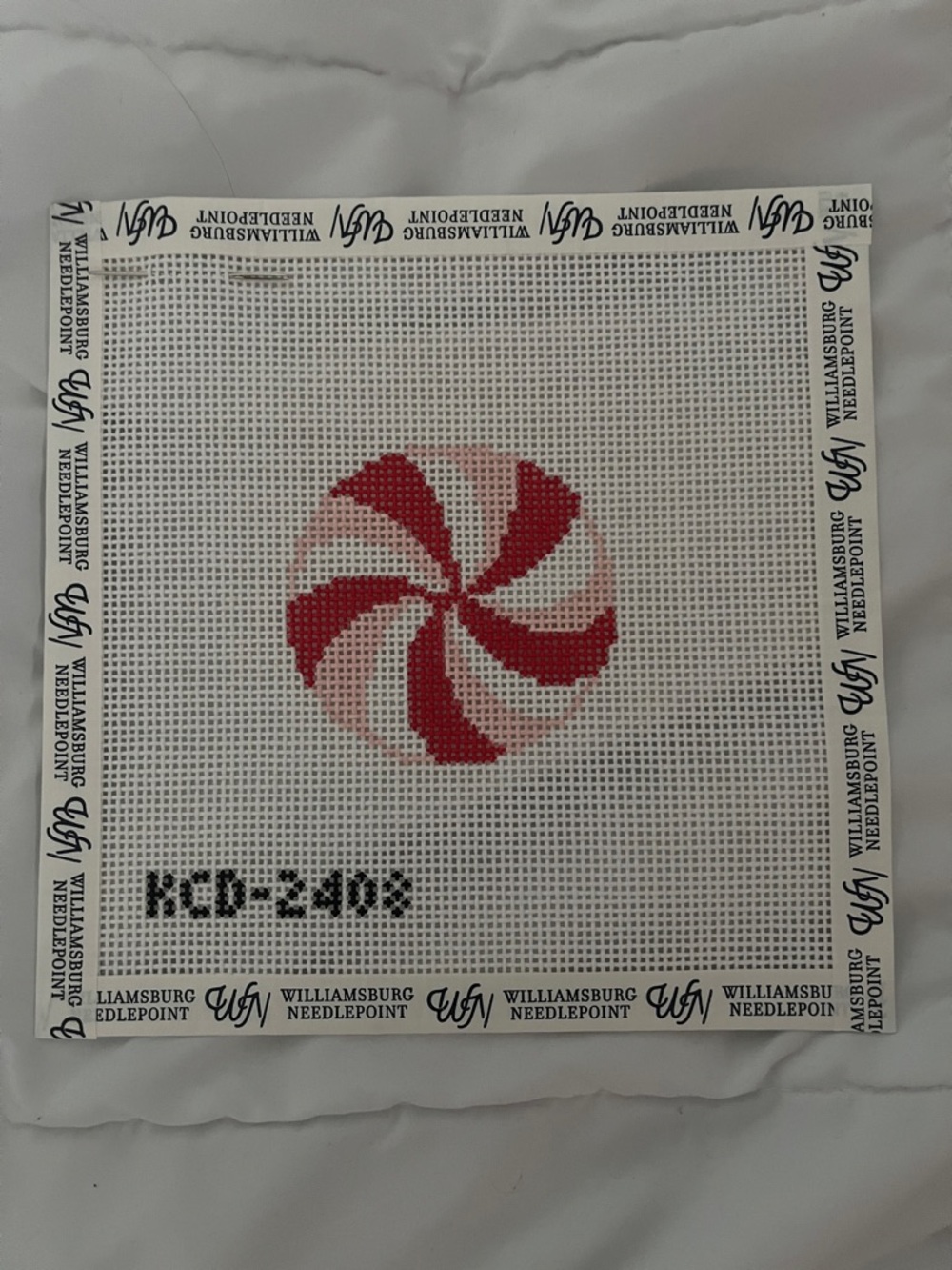 Red Mint Needlepoint Canvas